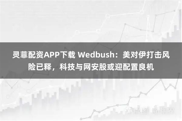 灵菲配资APP下载 Wedbush：美对伊打击风险已释，科技与网安股或迎配置良机
