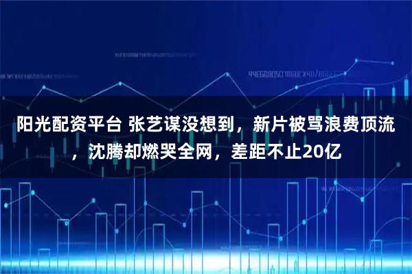 阳光配资平台 张艺谋没想到，新片被骂浪费顶流，沈腾却燃哭全网，差距不止20亿